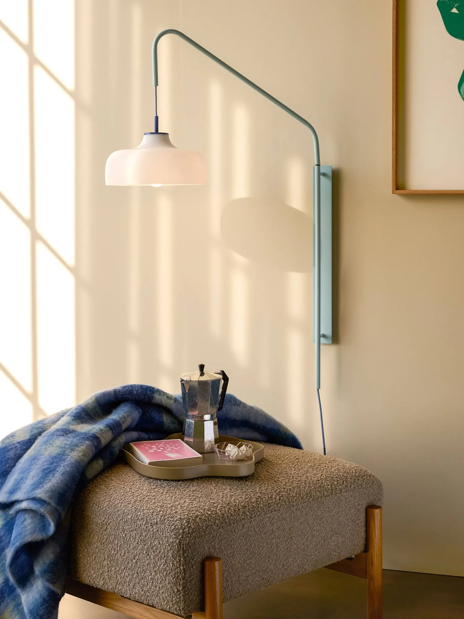 Current wall lamp, Light blue Hübsch