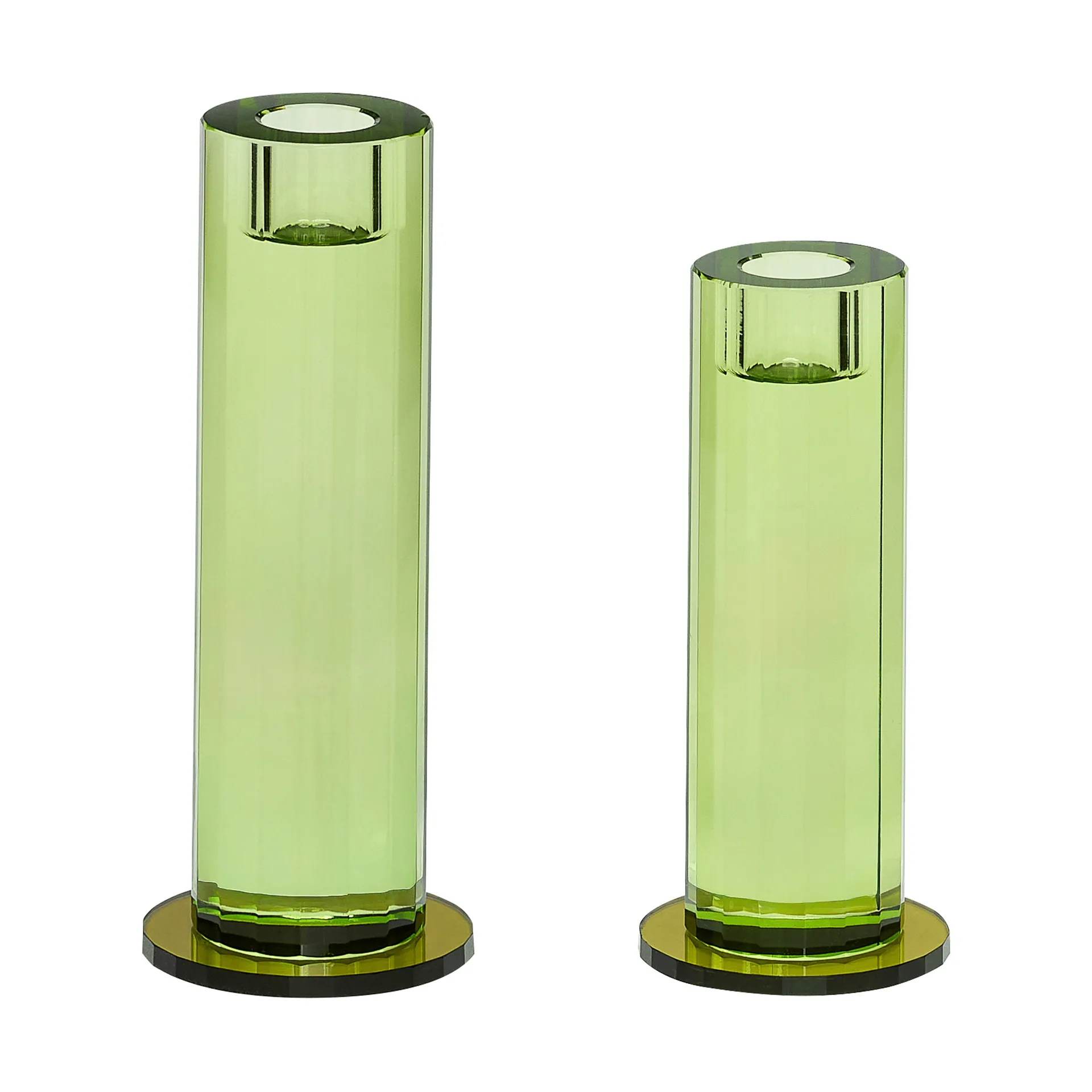 Cut candle holder 2 pieces, Green Hübsch
