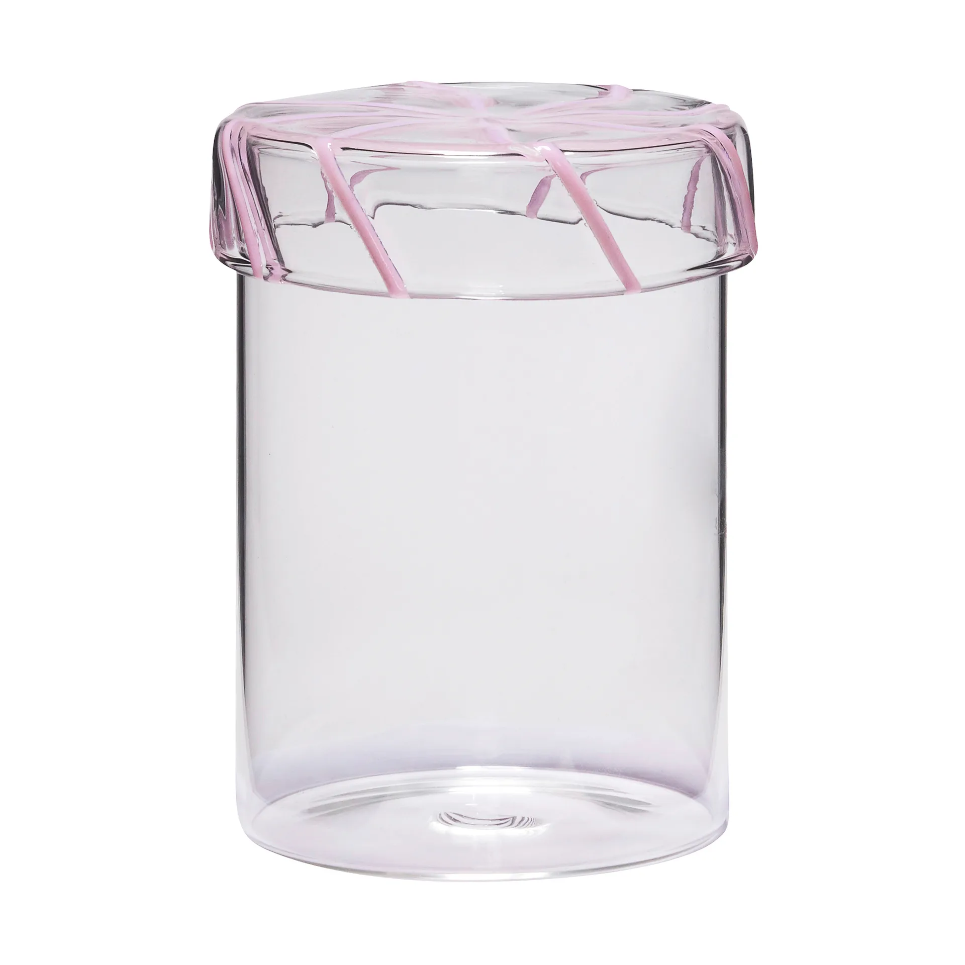 Heir storage jar glass medium, Pink Hübsch