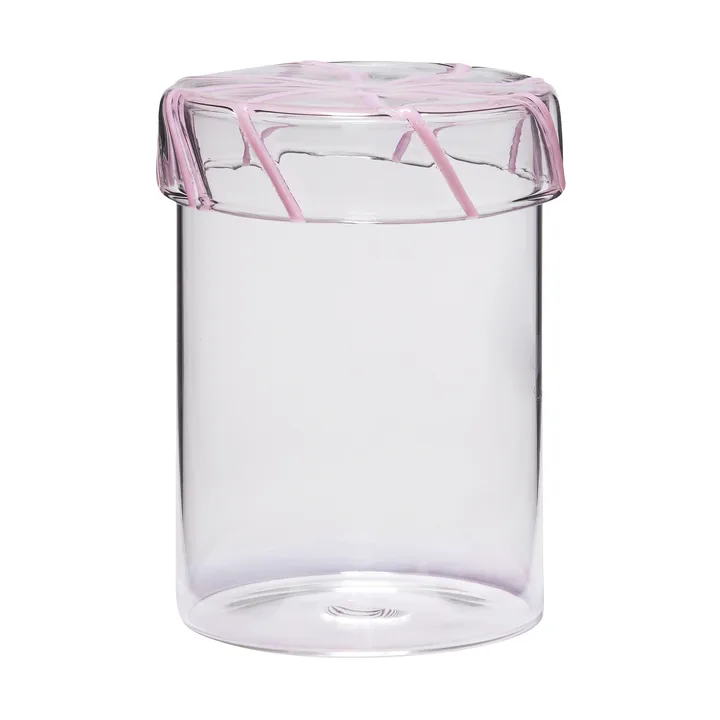 Heir storage jar glass medium - Pink - Hübsch