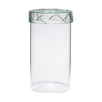 Heir storage jar glass tall - Green - Hübsch