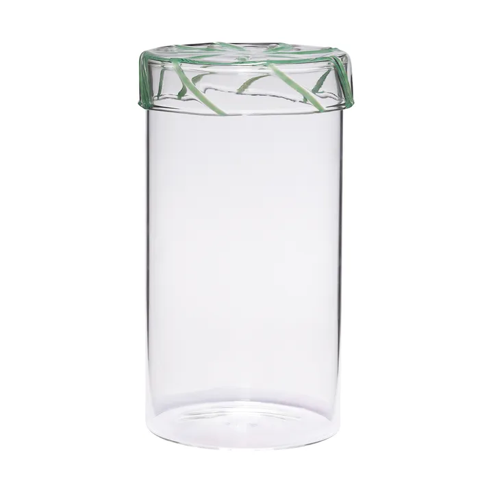 Heir storage jar glass tall - Green - Hübsch