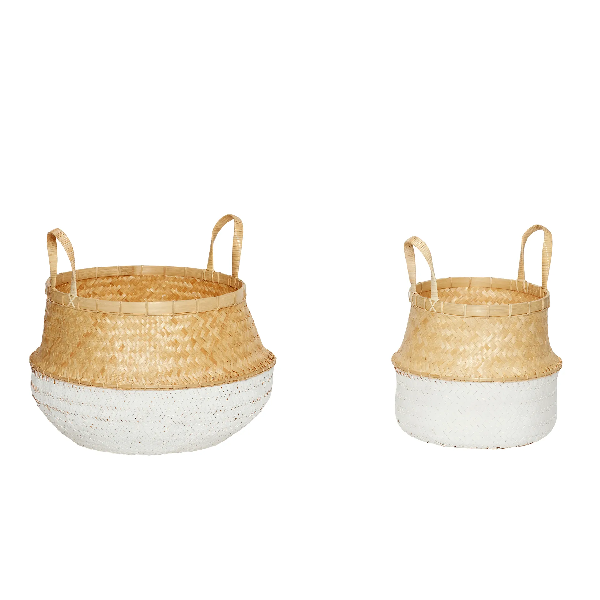 Hübsch basket 2-pack, Nature-white Hübsch