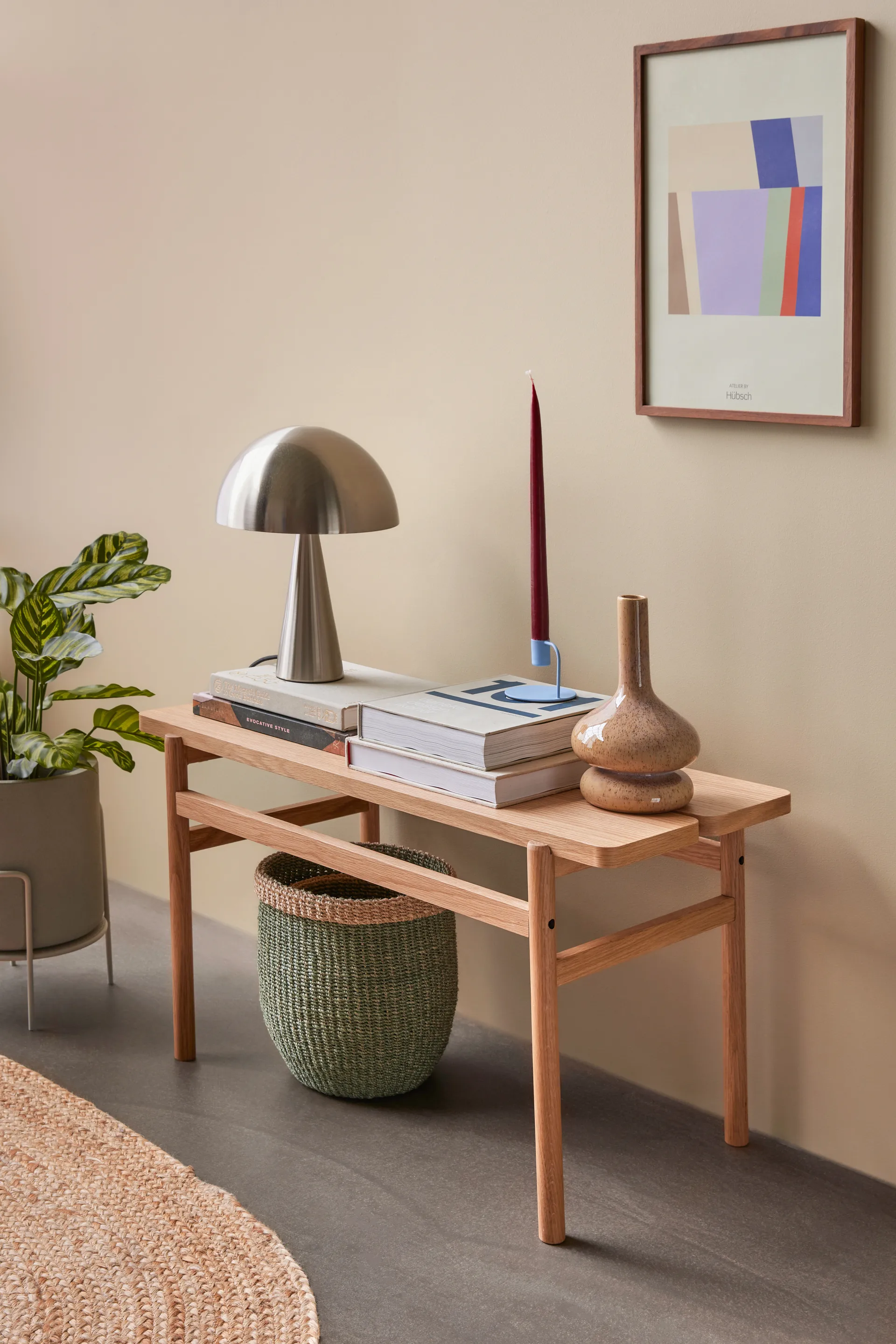 Hübsch table lamp 33 cm, Metal-nickel Hübsch