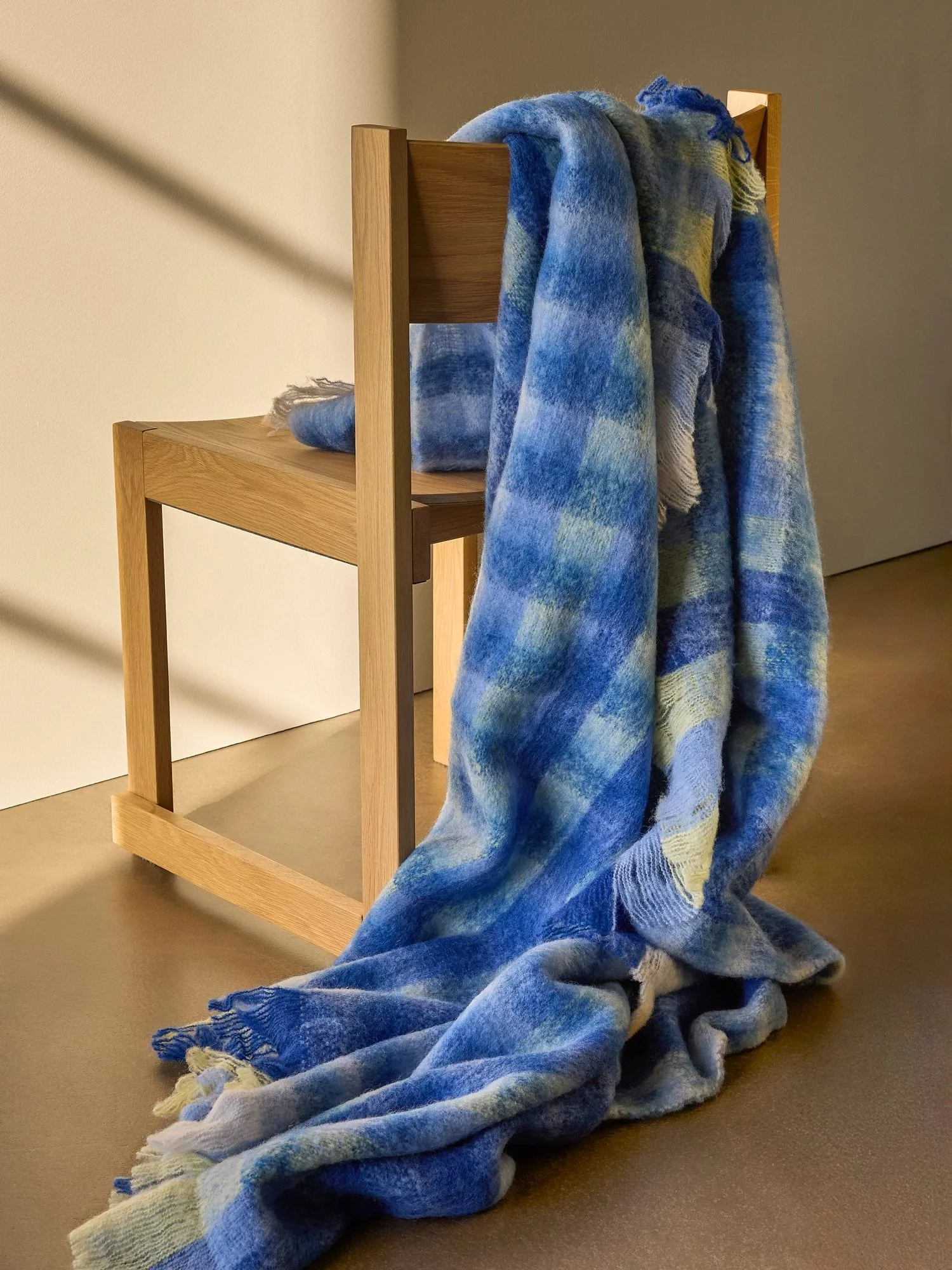 Loom throw blanket, Blue, 140x200 cm Hübsch