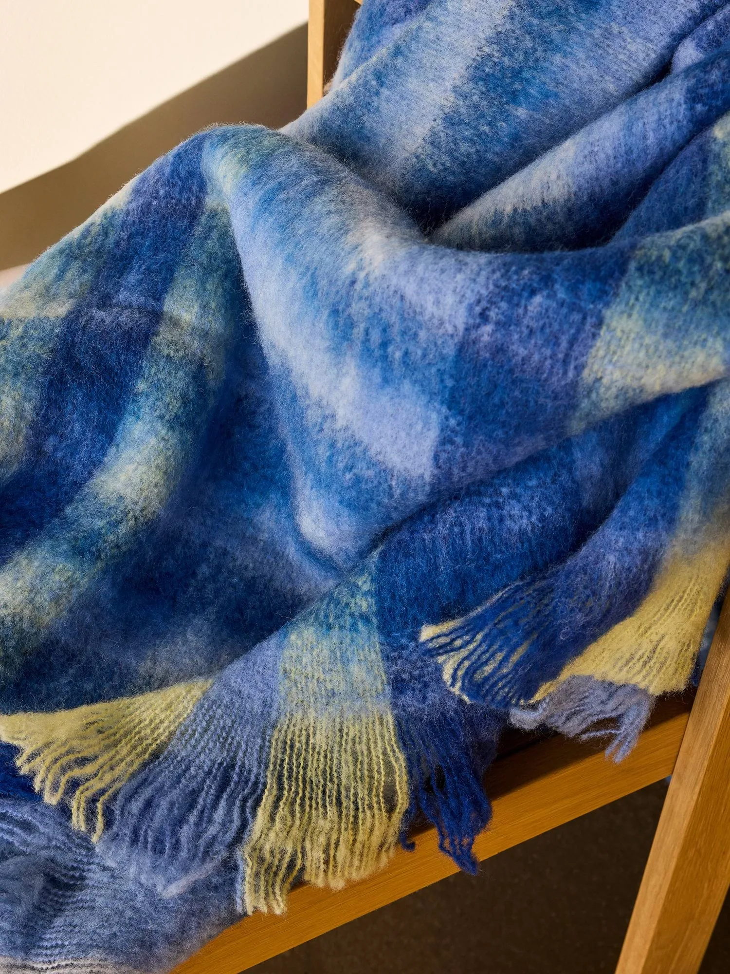 Loom throw blanket, Blue, 140x200 cm Hübsch