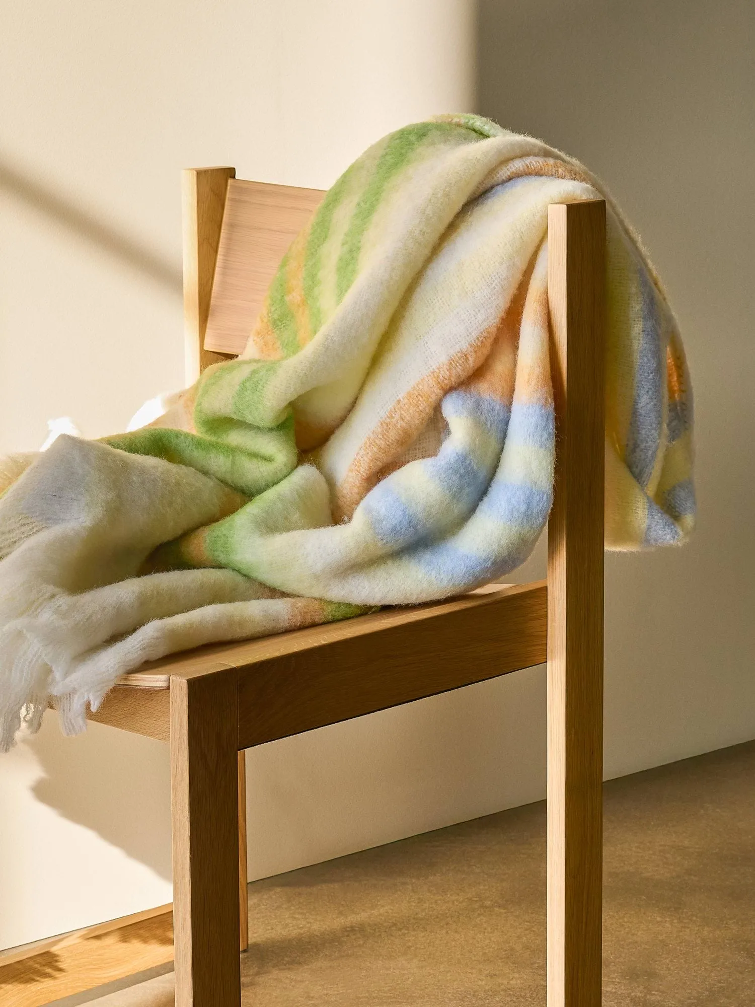 Loom throw blanket, Yellow, 140x200 cm Hübsch