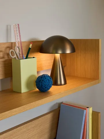 Mush portable table lamp - Burnished brass, 20 cm - Hübsch