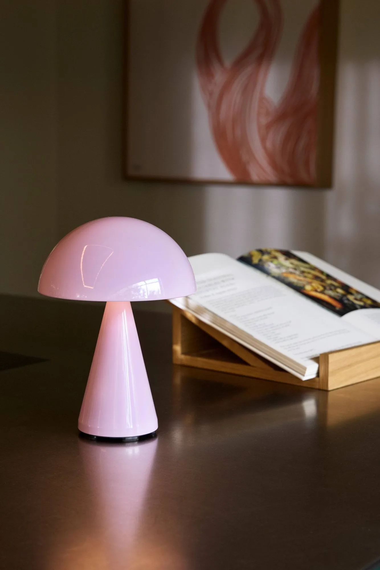 Mush portable table lamp, Light pink, 20 cm Hübsch