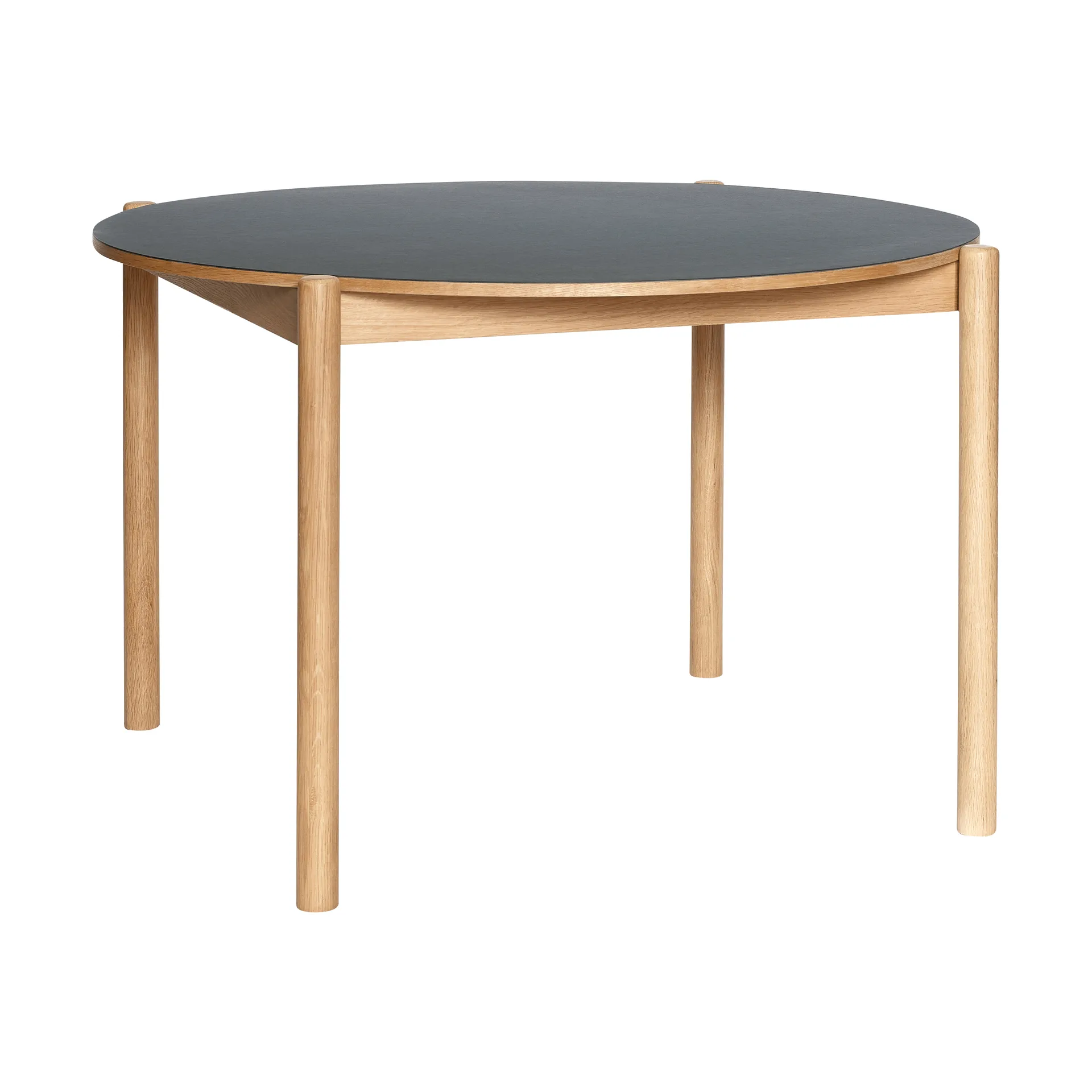 Oblique dining table, Black, Ø126 cm Hübsch