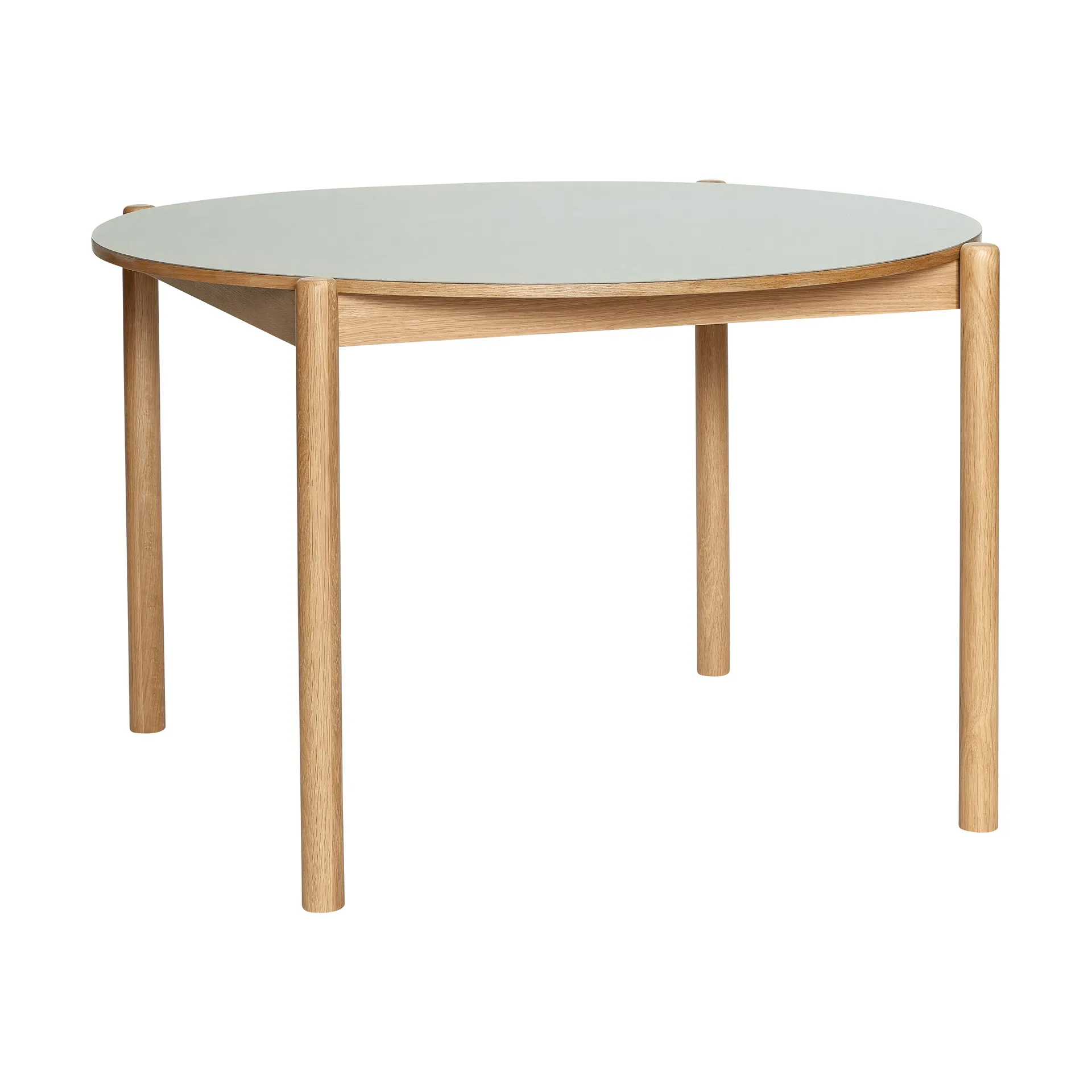 Oblique dining table, Grey, Ø126 cm Hübsch