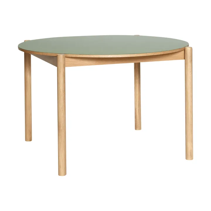 Oblique dining table - Olive, Ø126 cm - Hübsch