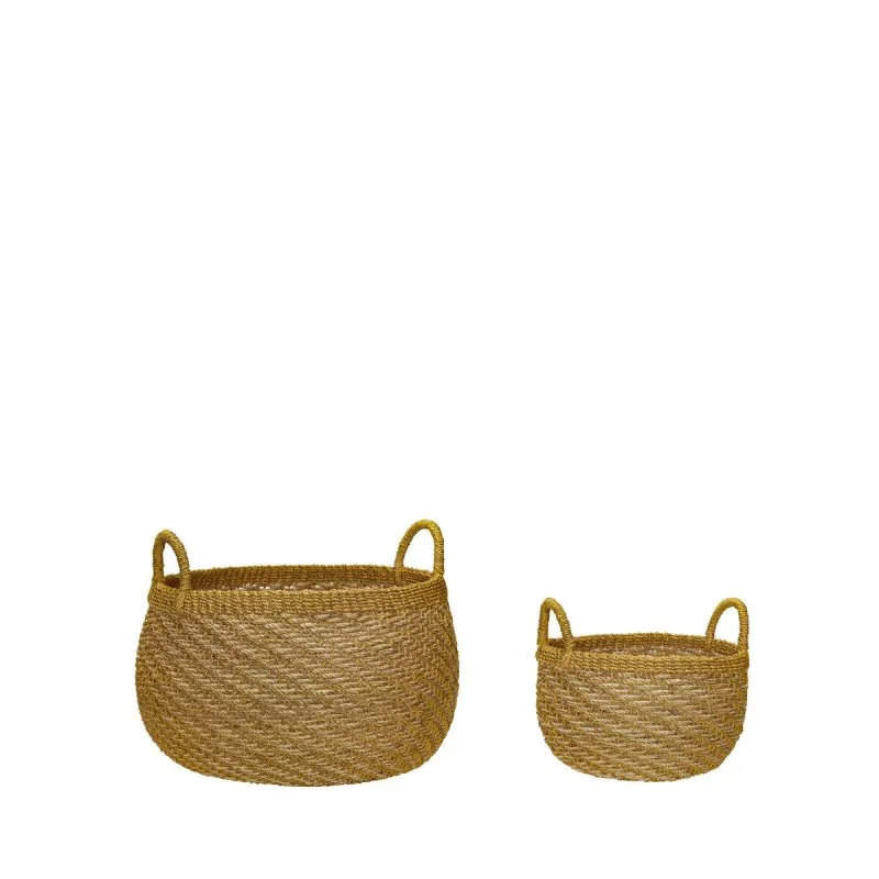 Solar baskets 2-pack, Natural - yellow Hübsch
