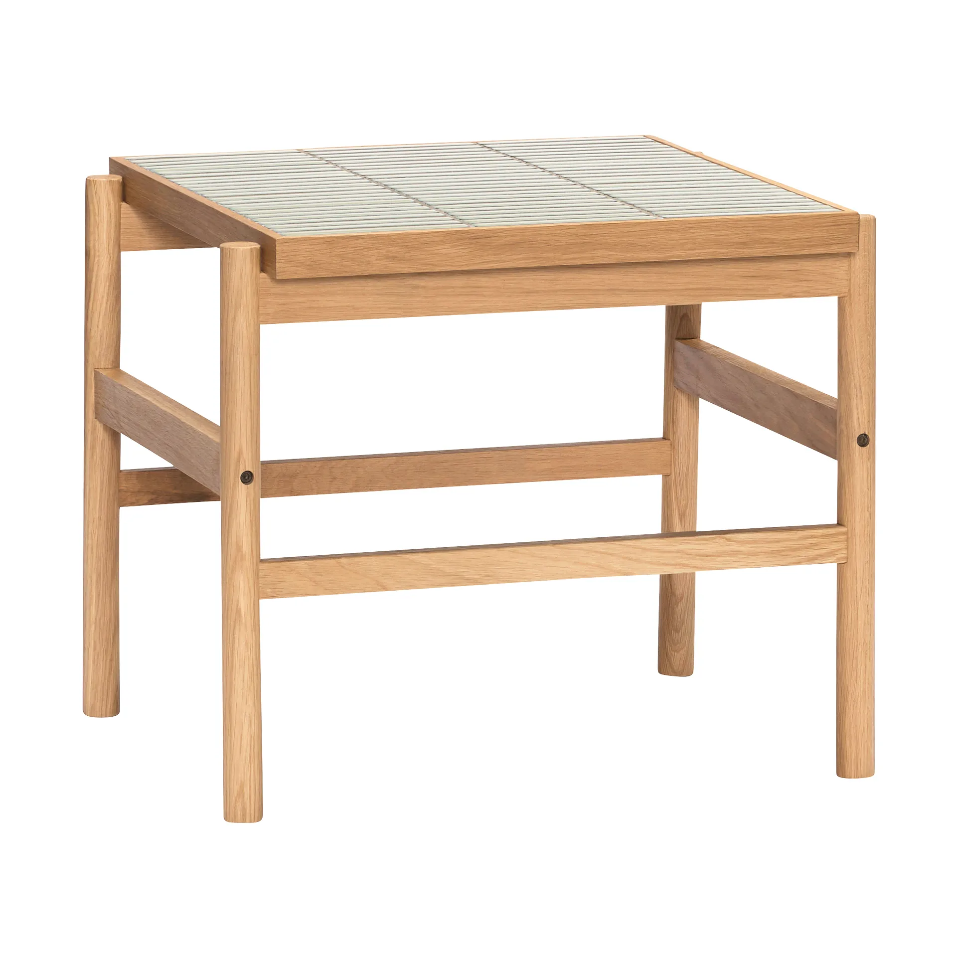 Tile side table, Oak-mint Hübsch