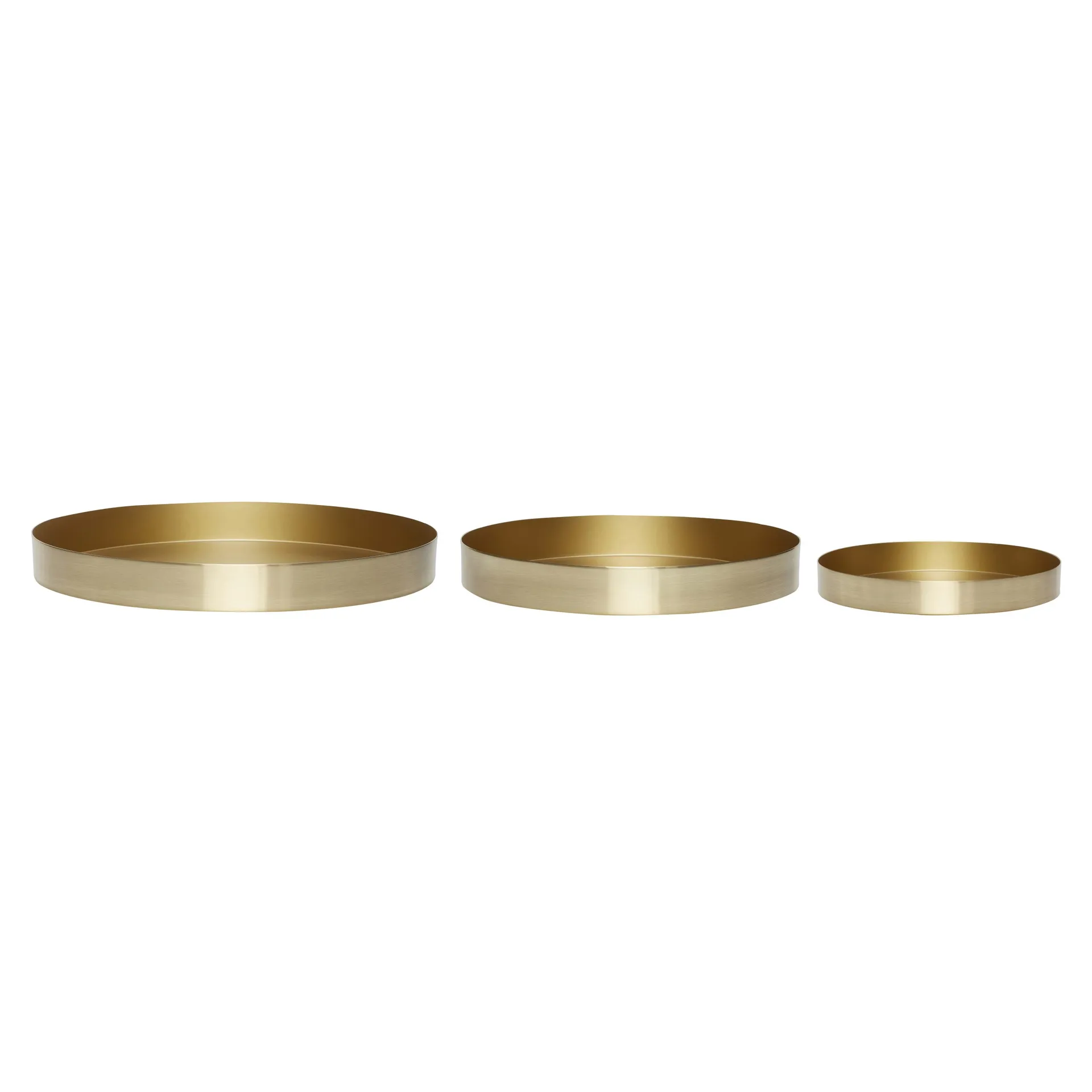 Tray 3-pack, Metal-brass Hübsch