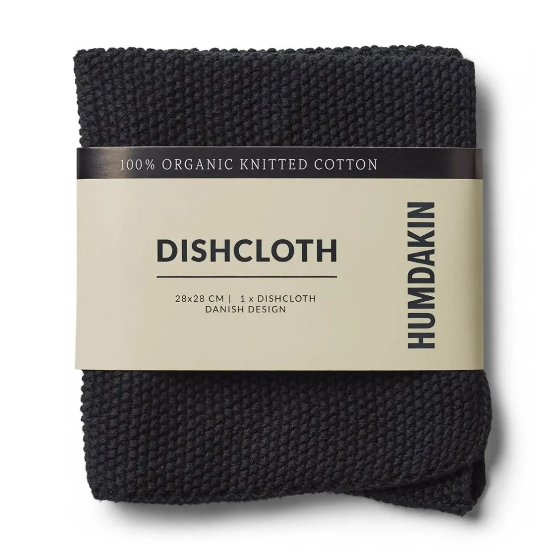 Humdakin Knitted dishcloth 28x28 cm, Coal  Humdakin