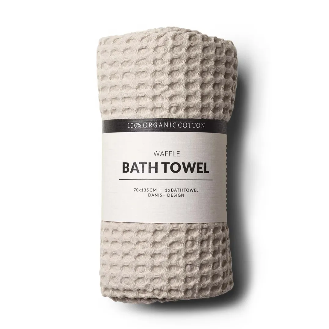 Humdakin Waffle bath towel 70x135 cm, Light stone Humdakin