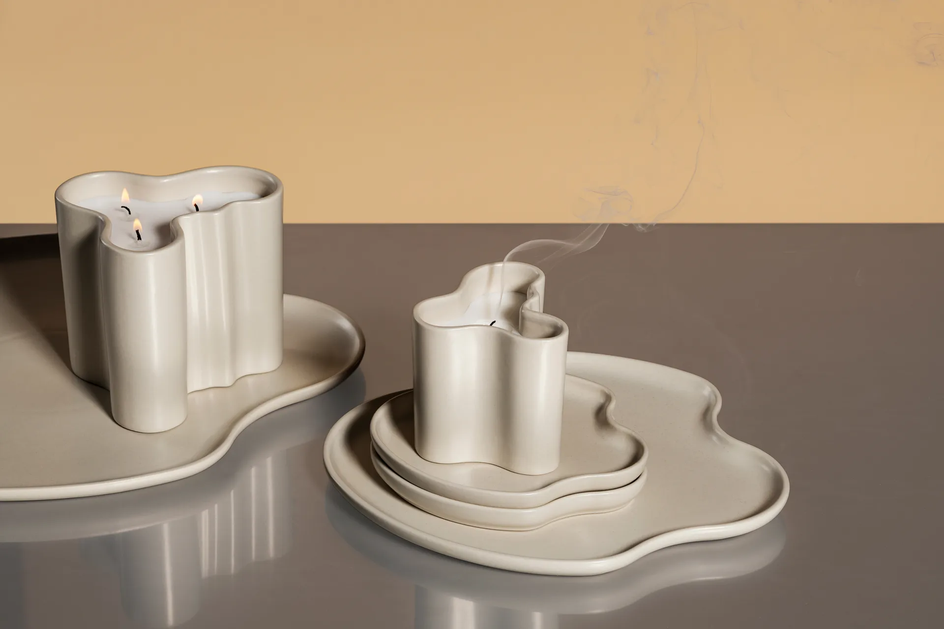 Aalto scented candle 11 cm, Sand Iittala