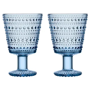 Kastehelmi drinking glass with stem 26 cl 2-pack - Aqua - Iittala