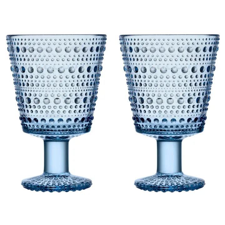 Kastehelmi drinking glass with stem 26 cl 2-pack - Aqua - Iittala