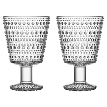 Kastehelmi drinking glass with stem 26 cl 2-pack - Clear - Iittala