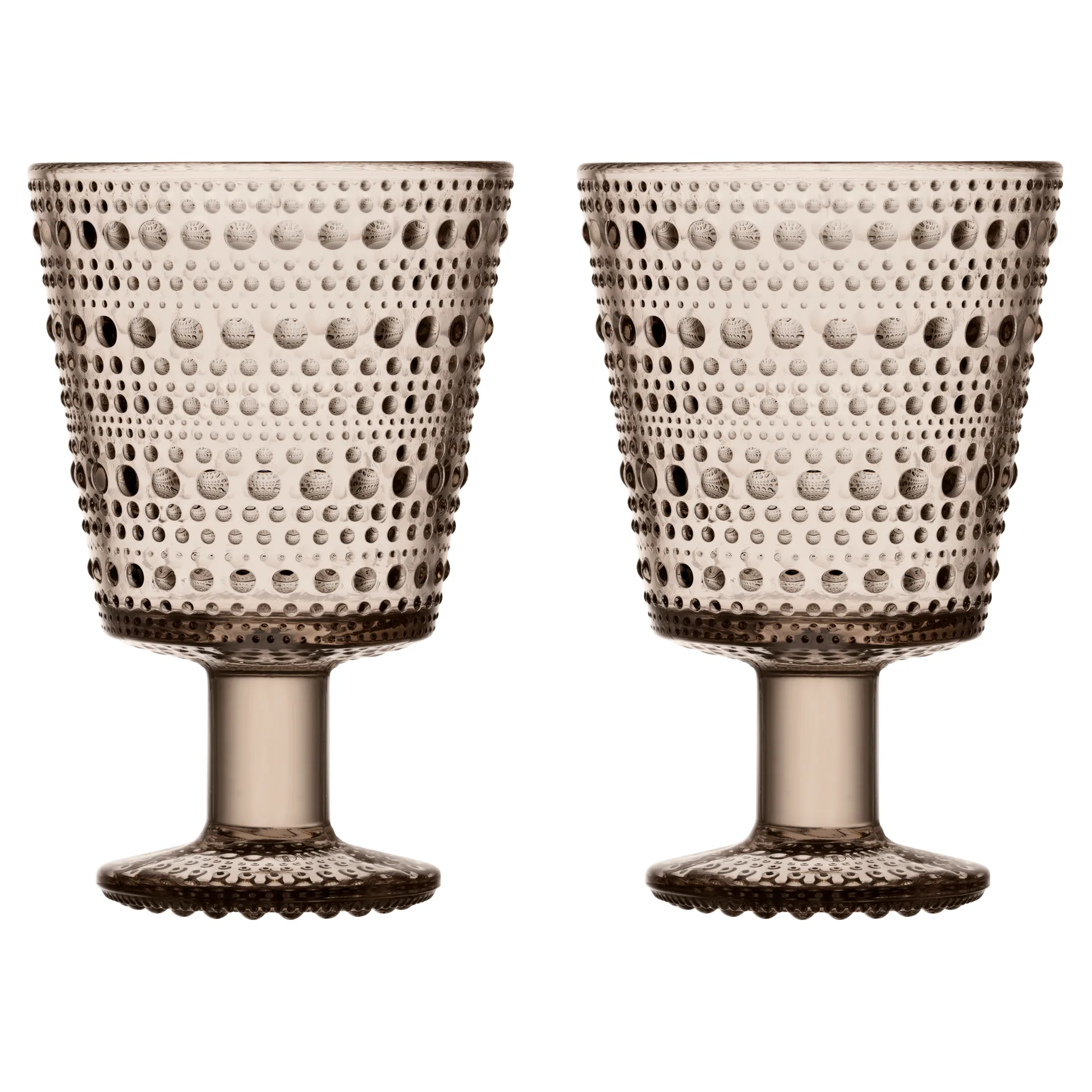 Kastehelmi drinking glass with stem 26 cl 2-pack, Linnen Iittala