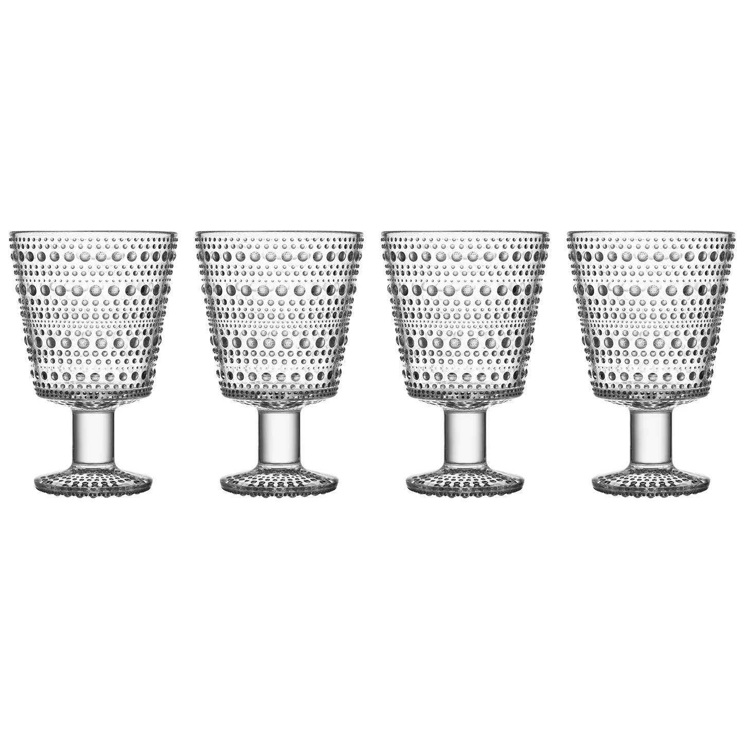 Kastehelmi water glass on base 26 cl 4-pack, clear Iittala