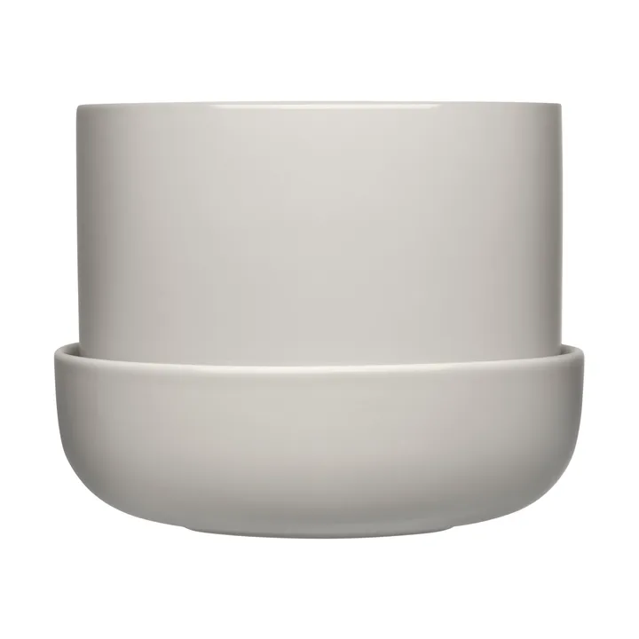Nappula flower pot with saucer Ø17 cm h13 cm - Light gray - Iittala