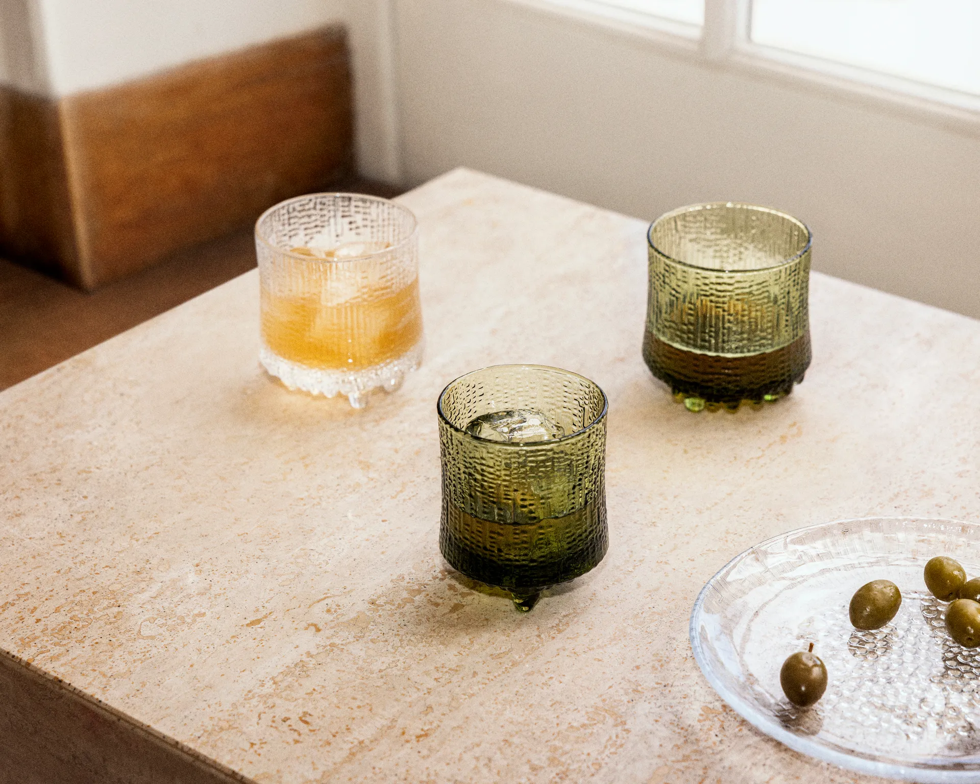 Ultima Thule On the rocks glass Finnish sand 2-pack, Green Iittala