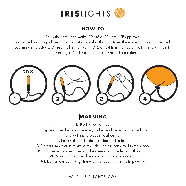 Irislights extra lights black, 20 balls Irislights