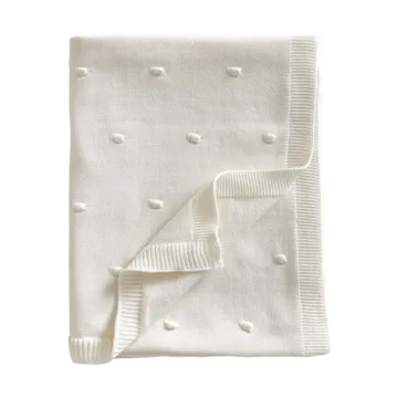 Bubble knitted baby blanket 80x100 cm - Pearl - Jack o Juno