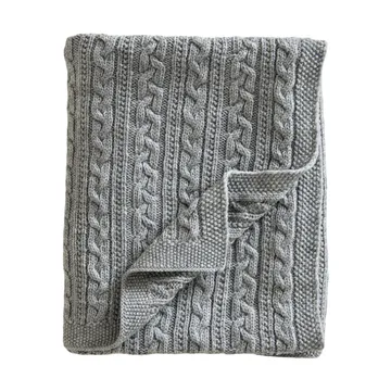 Knitted merino wool baby blanket 80x100 cm - Light grey - Jack o Juno