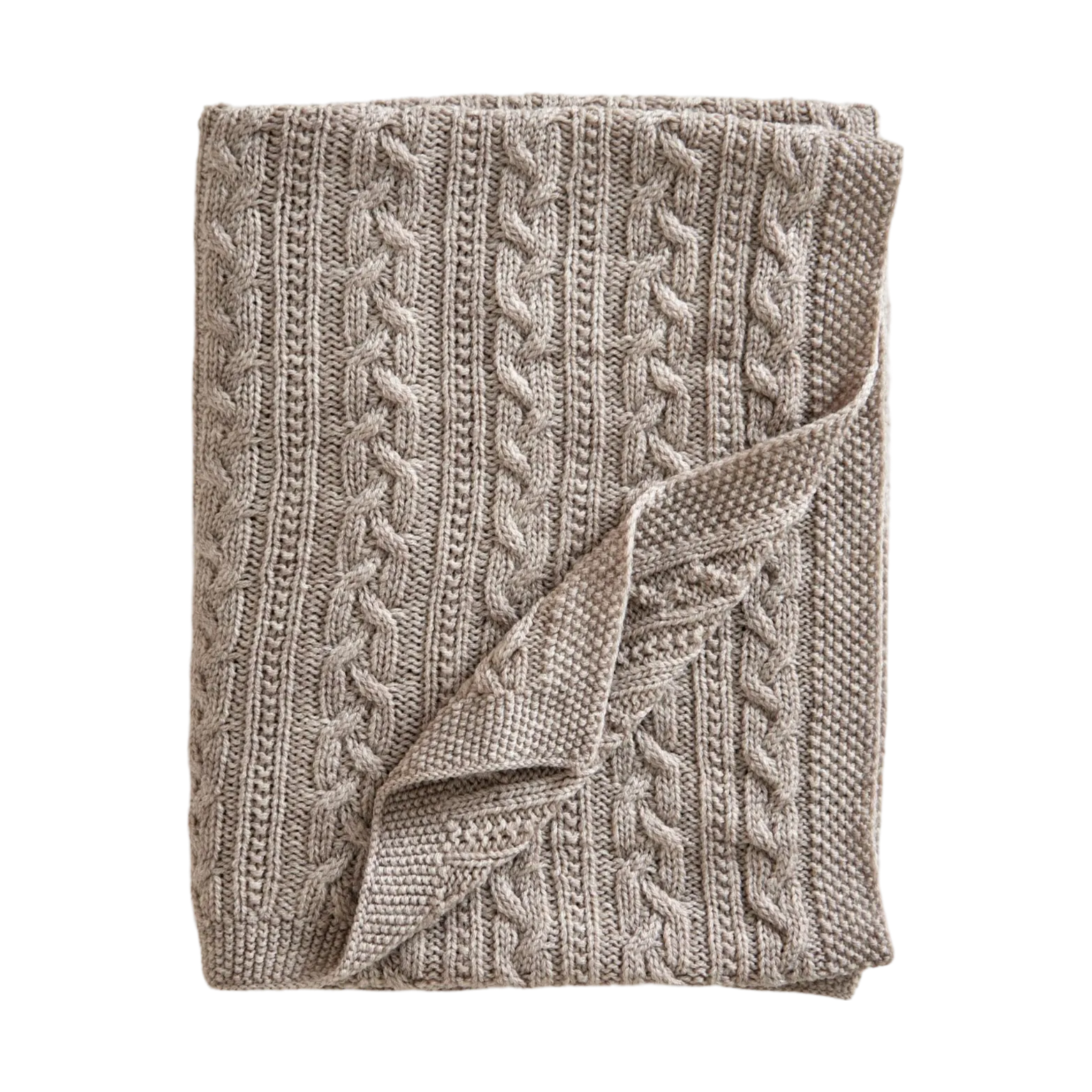 Knitted merino wool baby blanket 80x100 cm, Oatmeal Jack o Juno