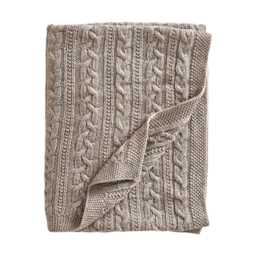 Knitted merino wool baby blanket 80x100 cm - Oatmeal - Jack o Juno