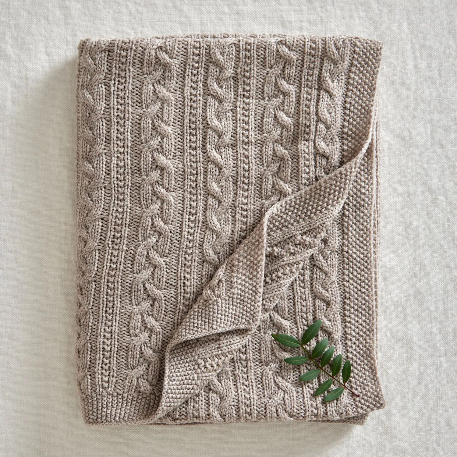 Knitted merino wool baby blanket 80x100 cm, Oatmeal Jack o Juno