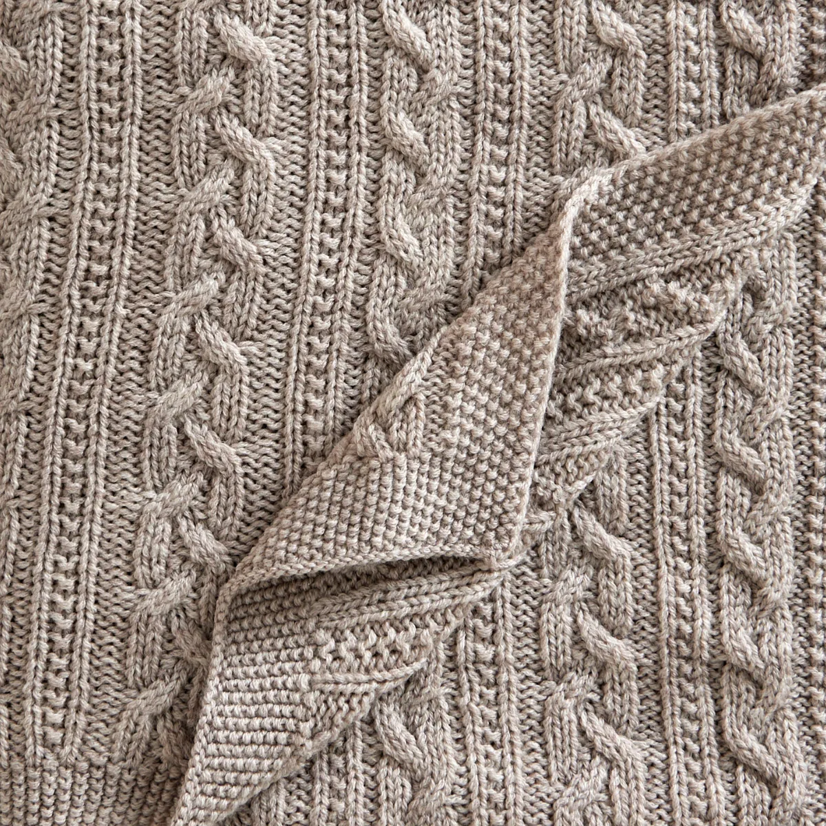 Knitted merino wool baby blanket 80x100 cm, Oatmeal Jack o Juno