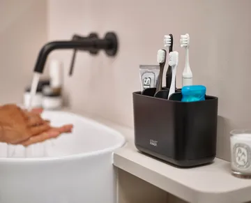 Easystore toothbrush holder large 17.6 cm - Black - Joseph Joseph