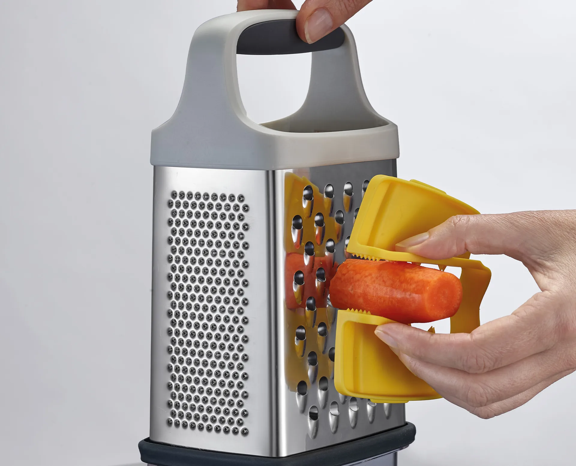 Multi grip grater with container 17 cm, Yellow Joseph Joseph