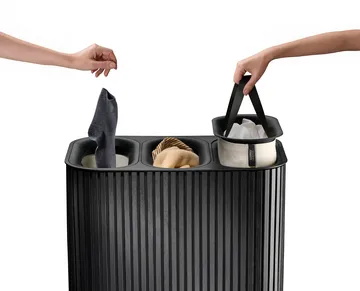 Tota Trio Luxe laundry basket 90 L - Black - Joseph Joseph