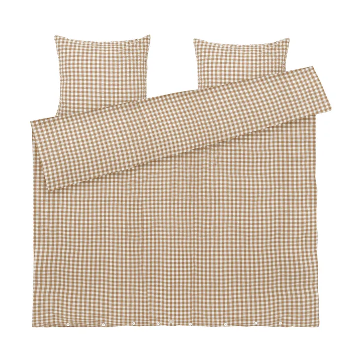 Bæk&Bølge bed set 220x220 cm - Caramel-offwhite - Juna