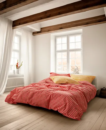 Bæk&Bølge bed set 220x220 cm - Red-yellow - Juna