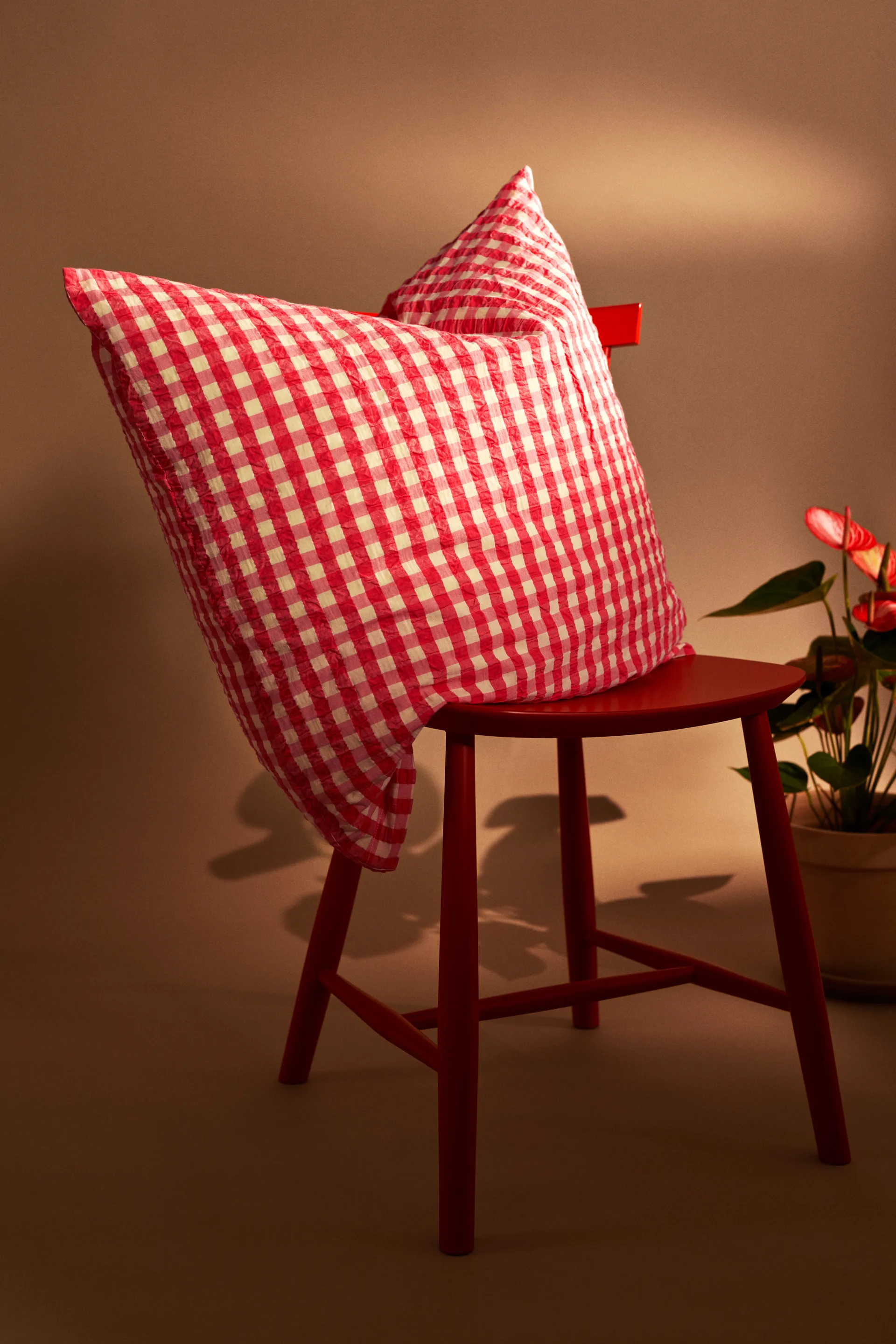 Bæk&Bølge bed set 220x220 cm, Red-yellow Juna