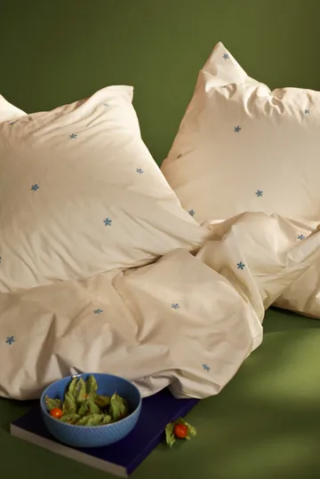 Daisy bed set 220x220 cm - White-light blue - Juna