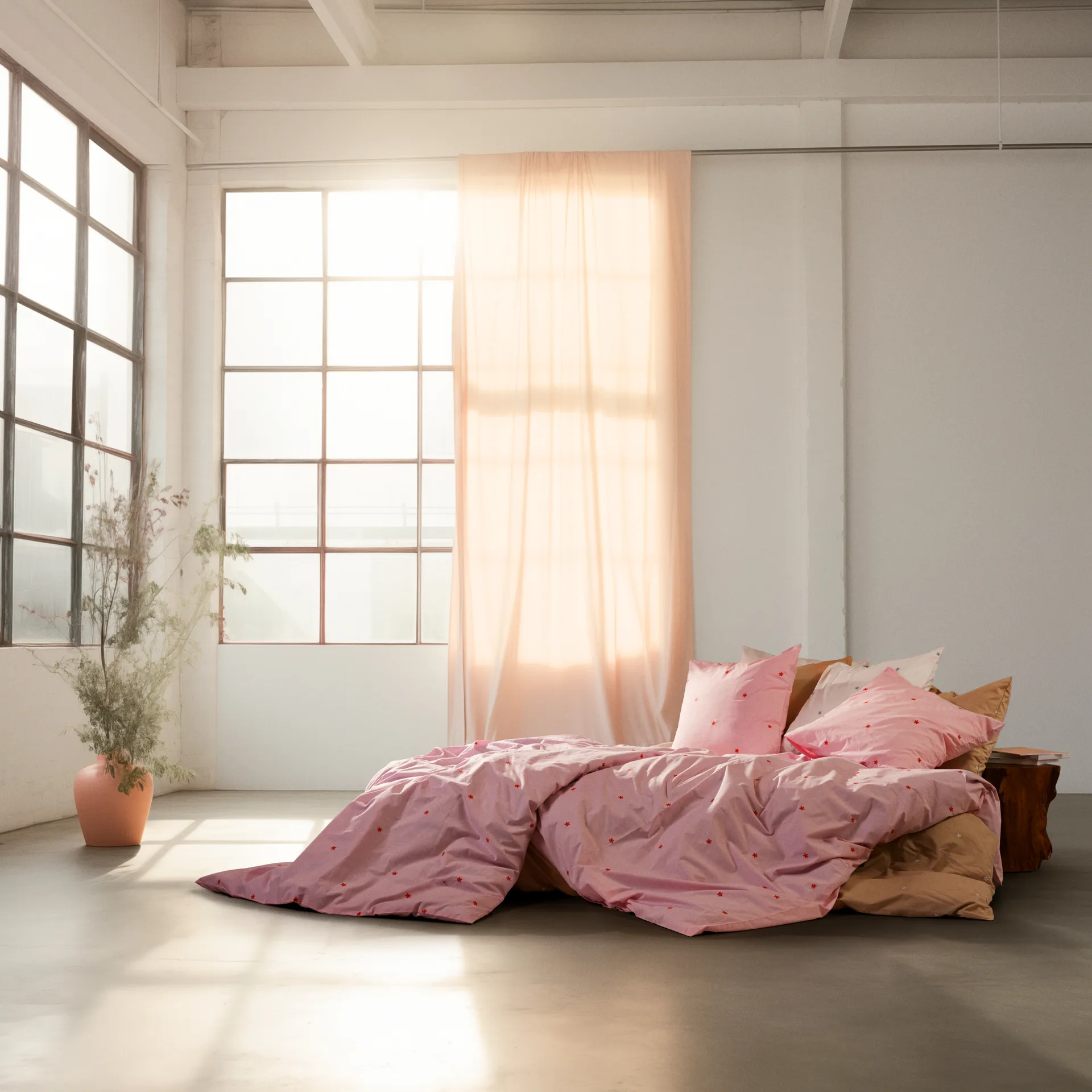 Daisy bedding set 150x210 cm, Pink-red Juna