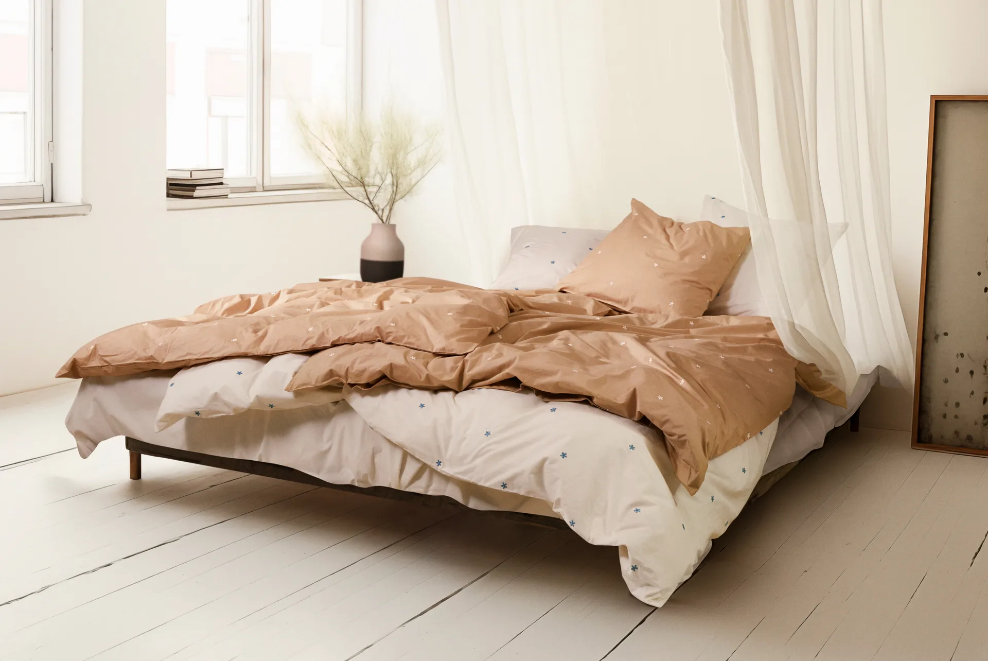 Daisy bedding set 150x210 cm, Sand-white Juna