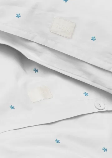 Daisy bedding set 150x210 cm - White-light blue - Juna