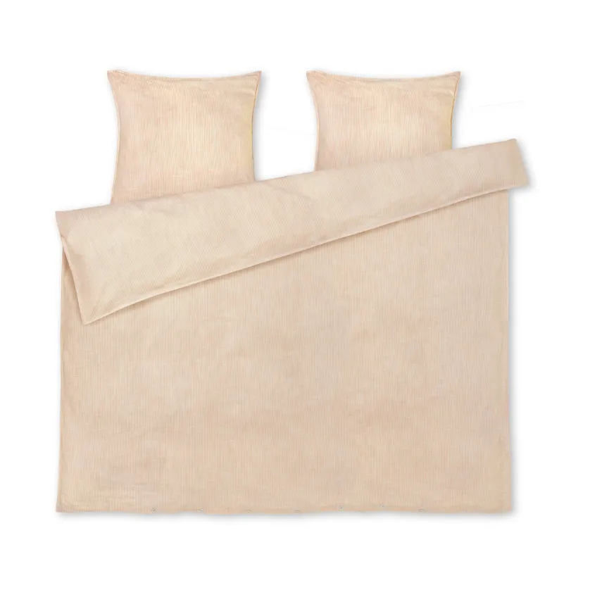 Monochrome Lines bedding set 220x220 cm, Ochre-white Juna