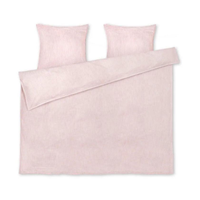 Monochrome Lines bedding set 220x220 cm, Pink-white Juna