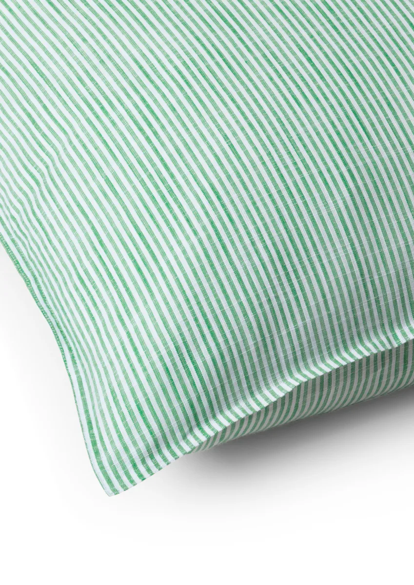 Monochrome Lines pillowcase 50x60 cm, Green-white Juna