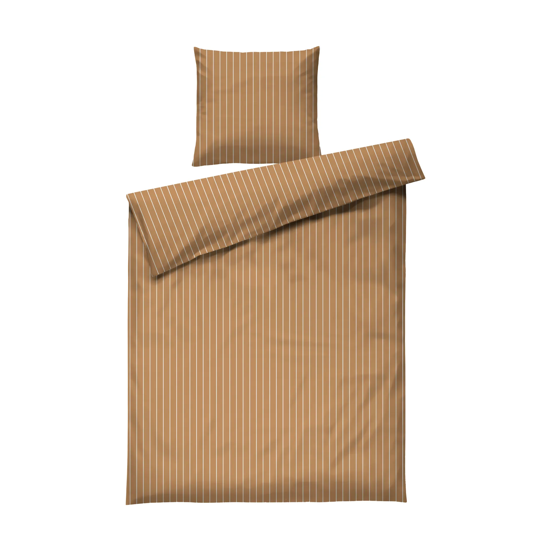 Soft duvet cover set, 150x210/50x60 cm, Caramel-offwhite Juna